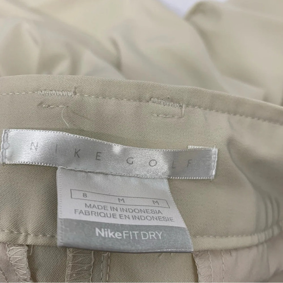 Nike Golf Pants Woman Medium  Dri Fit Straight Leg Beigh Stretch Pockets Trouser - Picture 13 of 16